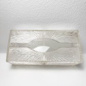 Vintage MCM Celebrity Starburst Lucite Clear Tissue Box